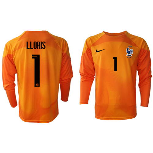 Tanie Strój piłkarski Francja Hugo Lloris #1 Bramkarskie Koszulka Podstawowej MŚ 2022 Długie Rękawy